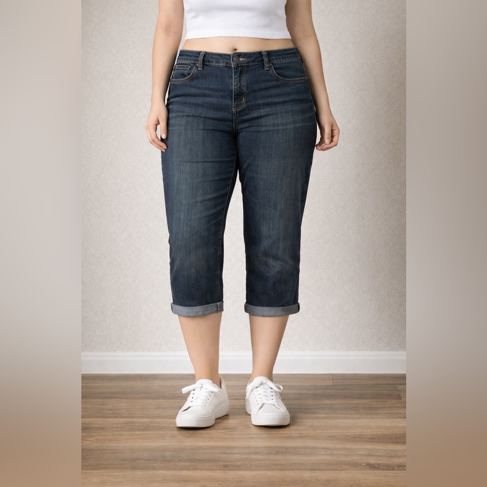 Roz & Ali Dark Blue Ankle Jeans